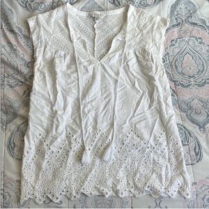 Lucky Brand White Lace Sleeveless Top